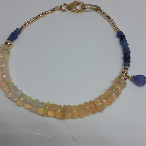 COPY - Opal( welo Ethiopian) blue sapphire tanzanite 24 k - Picture 4 of 8